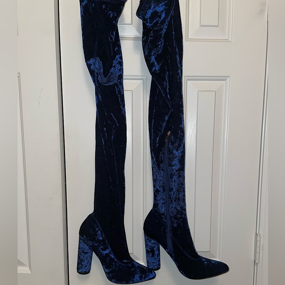Fashion Nova Thigh High Velour Heels